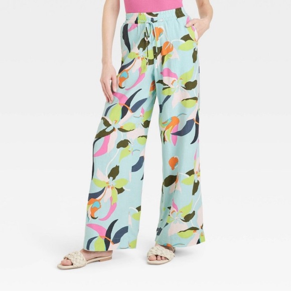 a new day Pants - A New Day Women’s High-Rise Wide Leg Linen Pull-On Pants